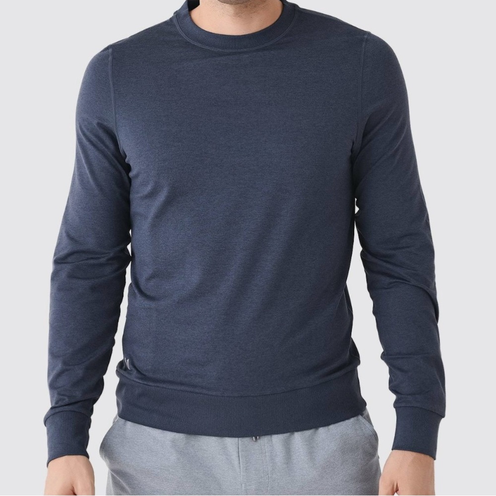 Vuori Performance Crewneck Azure Heather Blue DreamKnit (L) NWT!